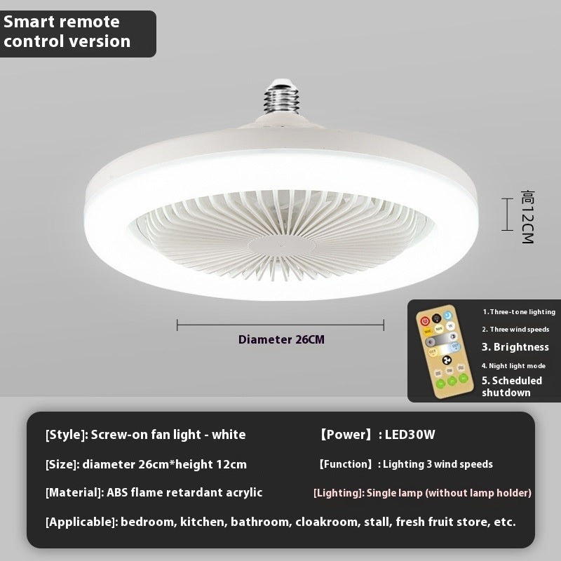 Remote Control Led Fan Light E27 Screw Adjustable Light